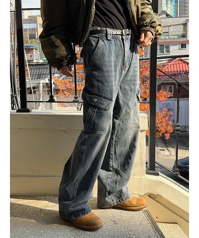 LAURANT（ロラン）の「[Unisex] Dyeing denim cargo pants(2color)（Pants）」