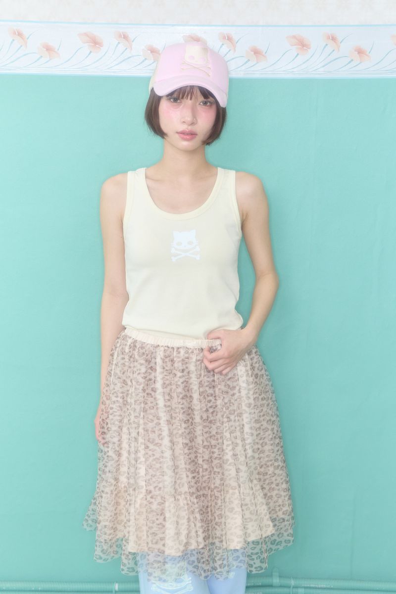KIRI SKULL SLEEVELESS TOP (CREAM)