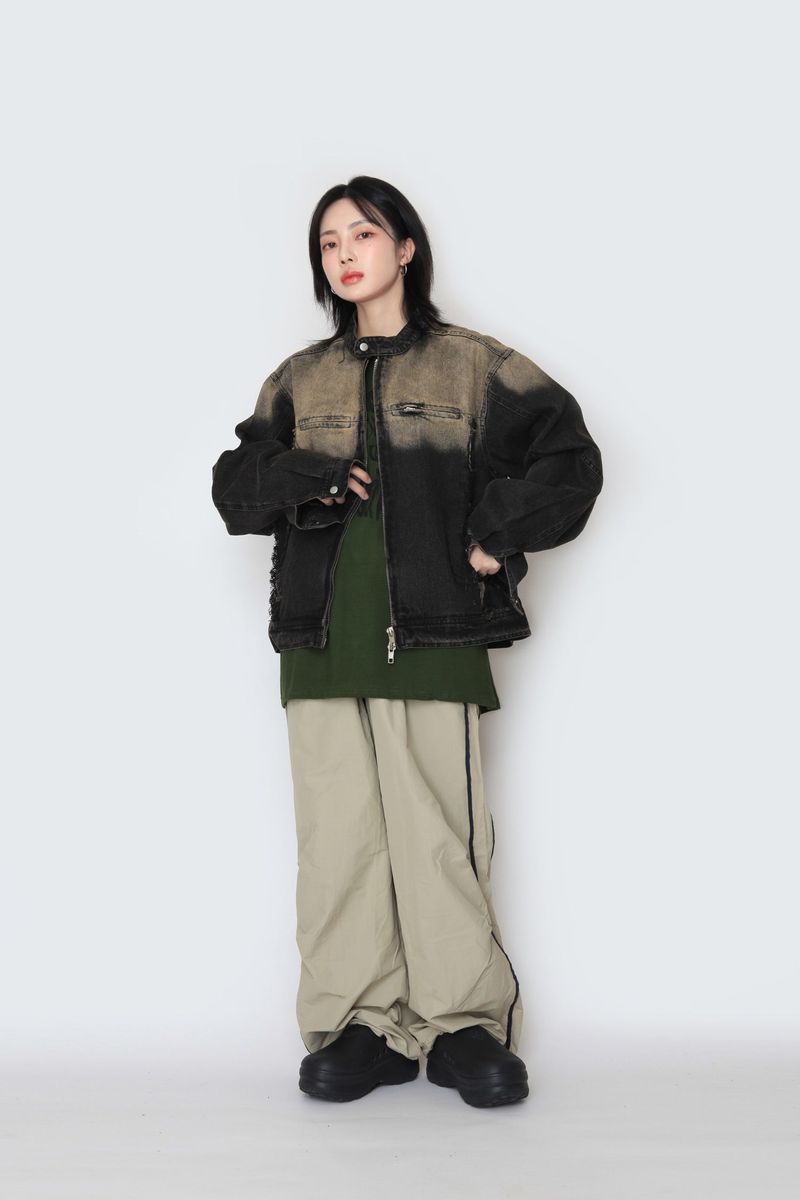 Gradation denim jacket