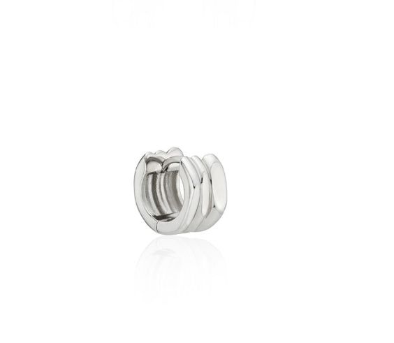 26SS★ Triple Silver Cutout One-Touch Earrings S