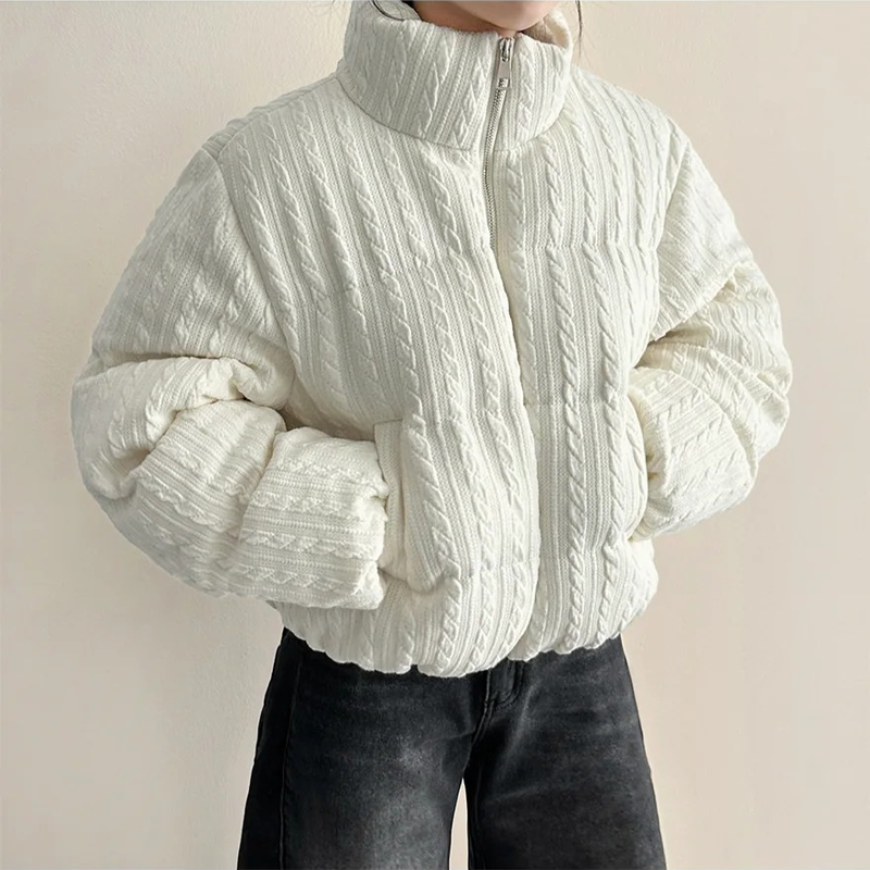 Cream Pattern Jacket Jumper