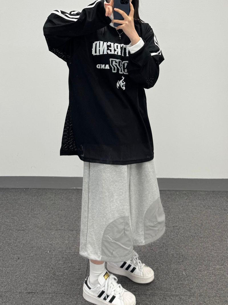 mesh track long sleeve