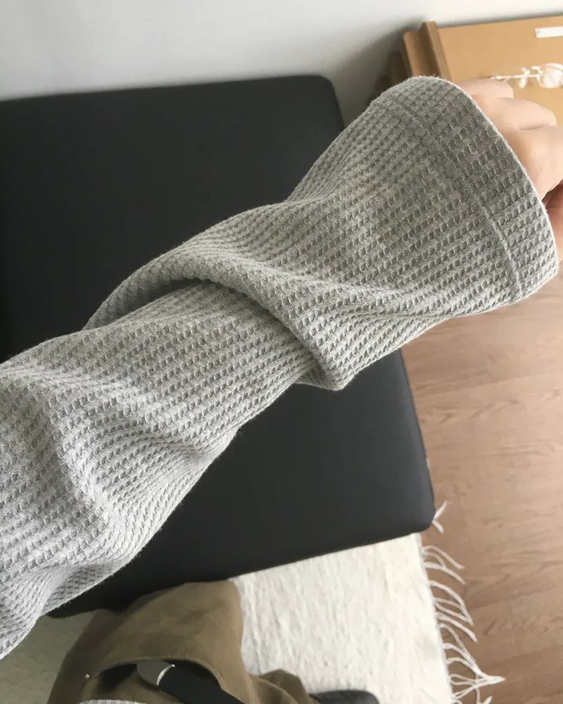 スポヘンリーネックワッフルロングスリーブ T