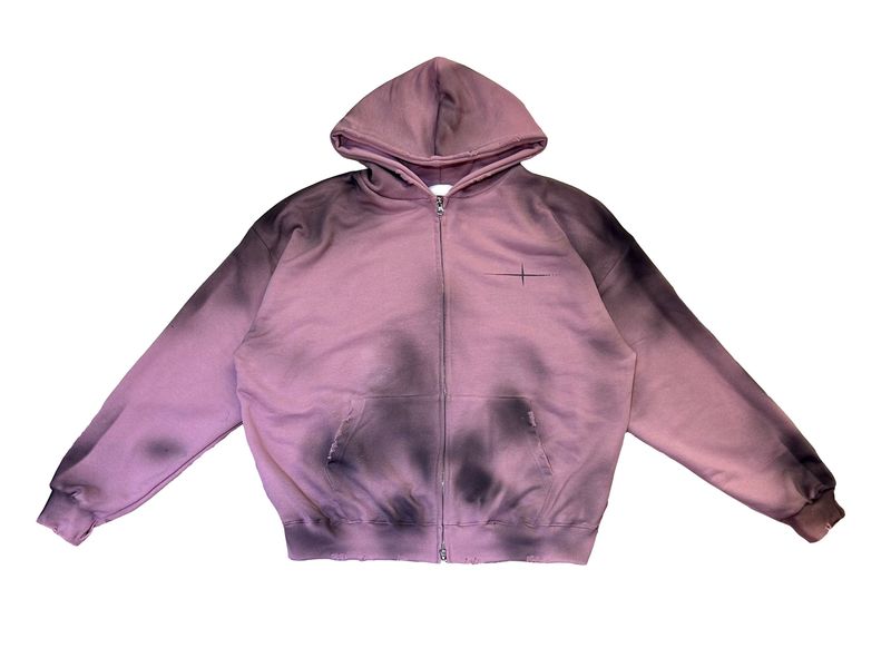 Unisex Tie Dye Over Hooded Zip-Up 2C