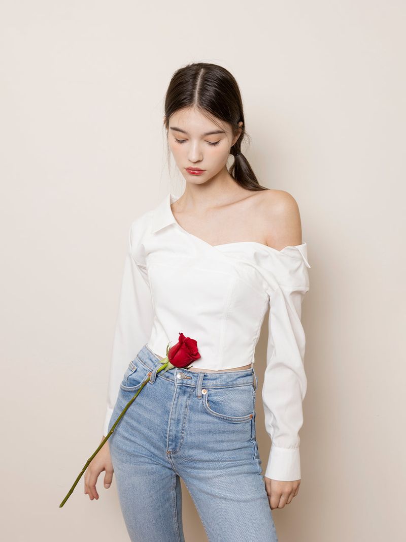 Ines shirts bustier (White)