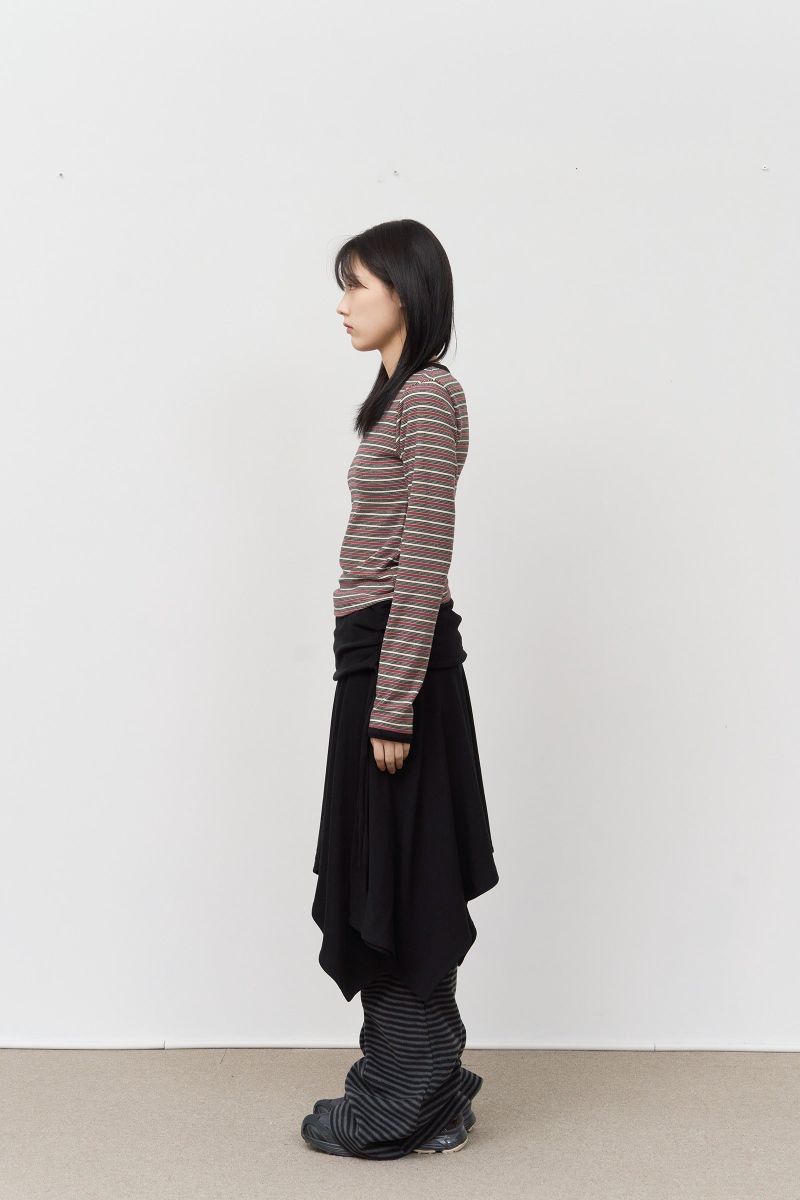 (W) Candy Fleece Striped Top