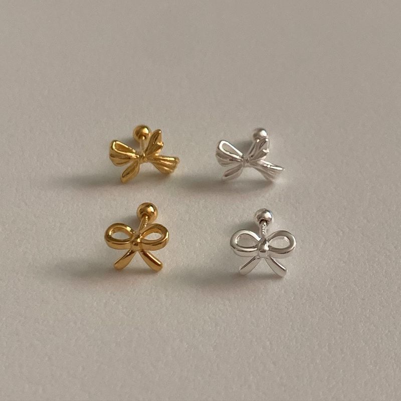 (silver925) Lovely ribbon piercing type1 *silver