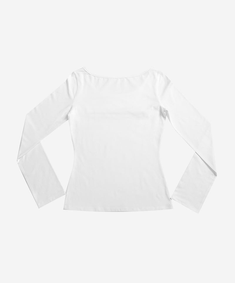 UNZIPPED LOGO T-SHIRT (Cursive ver.) #WHITE