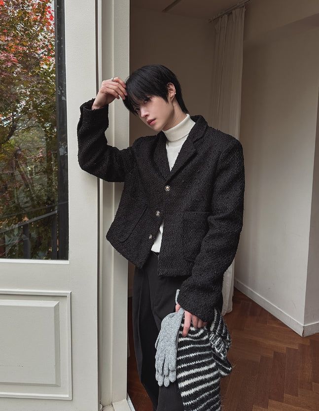 Flat Cropped Tweed Jacket