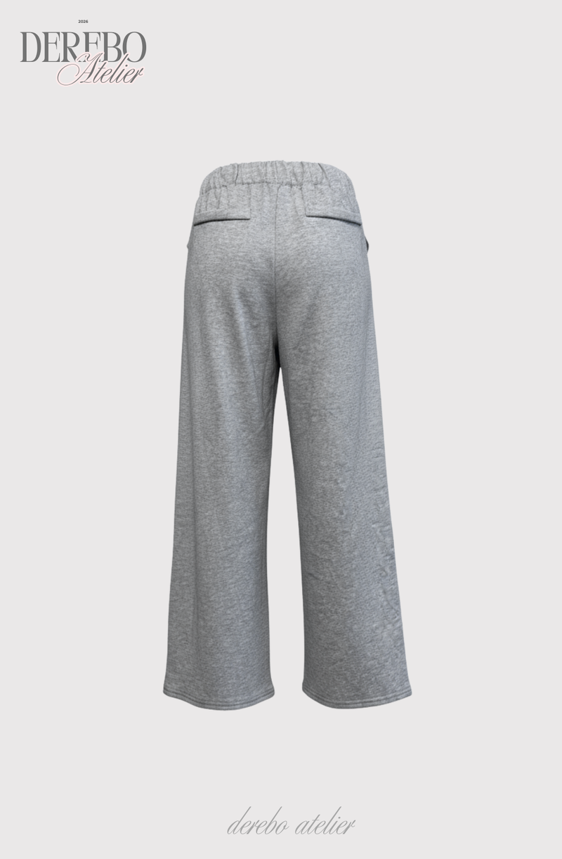 Grey off-shoulder zip-up frill training setup (SET)