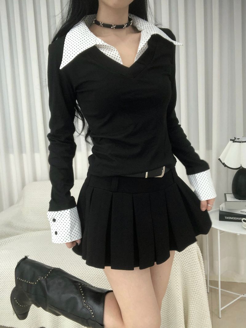 Belt Two-buckle Mini Skirt Pants
