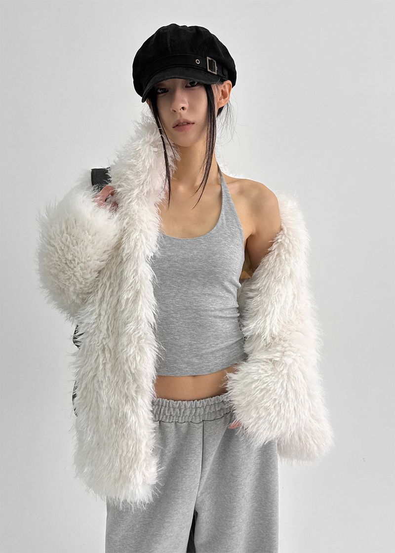 BLACKUP（ブラックアップ）の「[MADE] Berua Fleece Halter Sleeveless (Set Available)（Tops）」