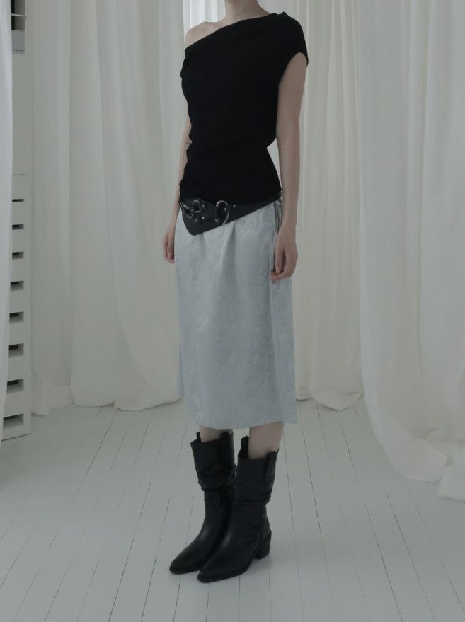 Roche Flower Jacquard Midi Skirt