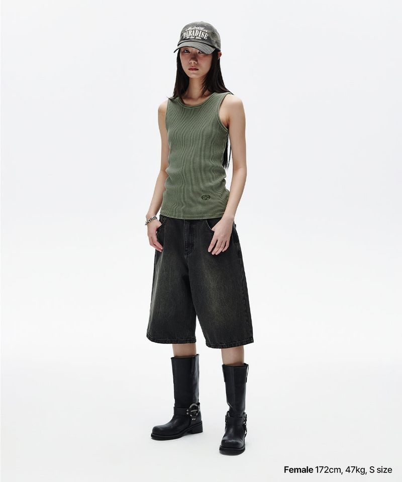MUD WASHING DENIM SHORT