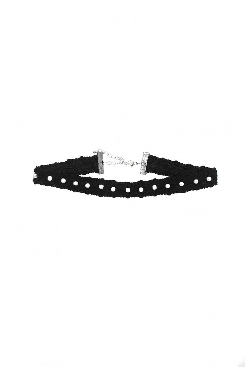 MIAE（ミアイ）の「Me愛 - パールレースチョーカー (Black/White)（アクセサリー）」