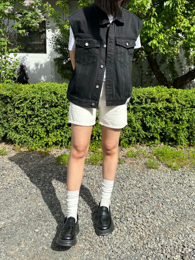 LOOSE FIT BLACK DENIM VEST code 21012