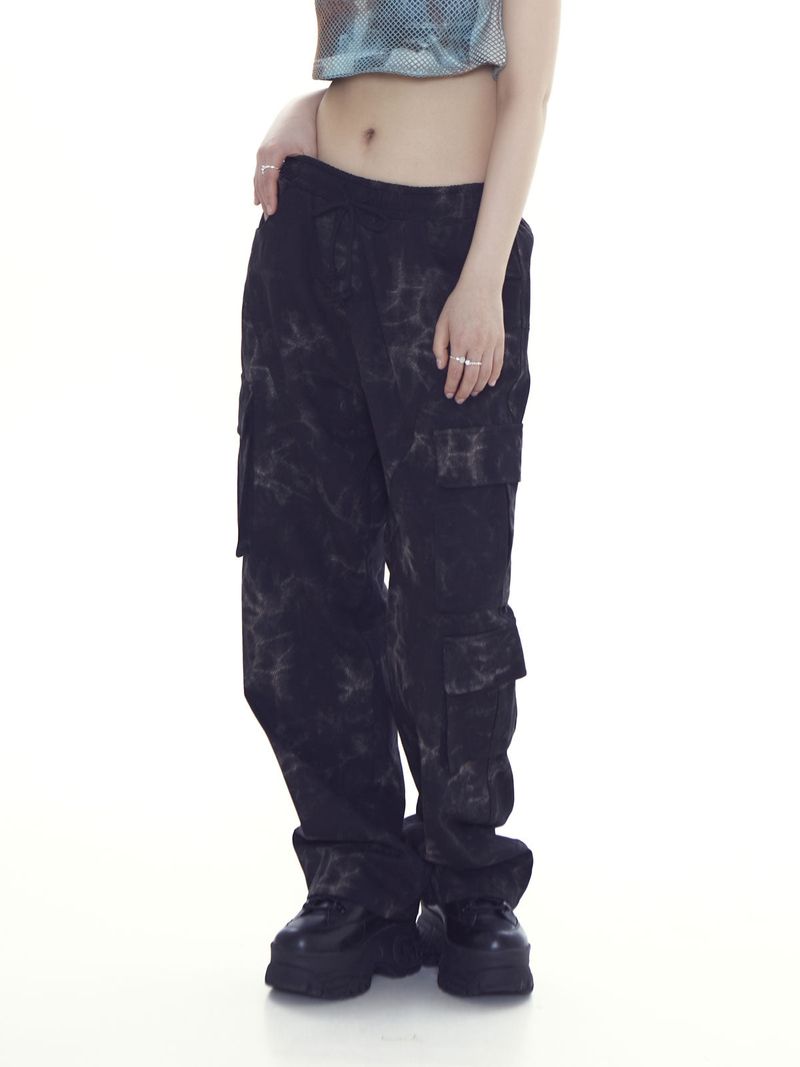 unbalance tiedye cargo pants_bk
