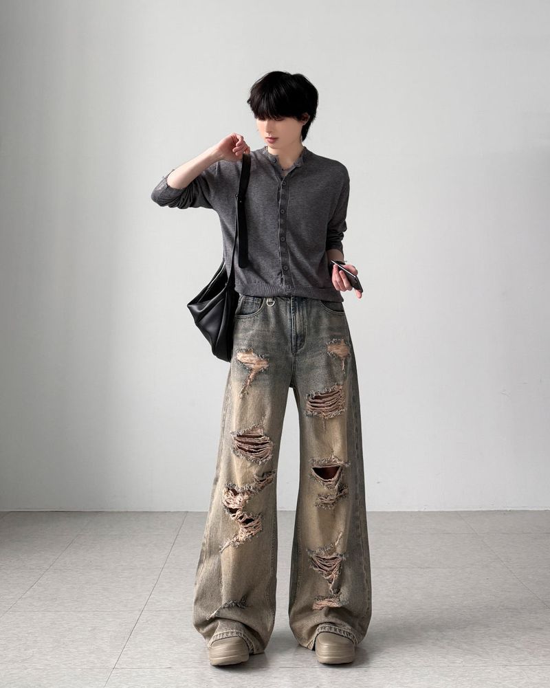 Jessie Damaged Crop Cardigan