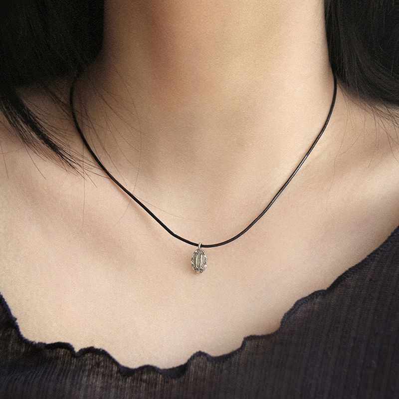 [CCNMADE] LEATHER SILVER NECKLACE 2 (4Type)