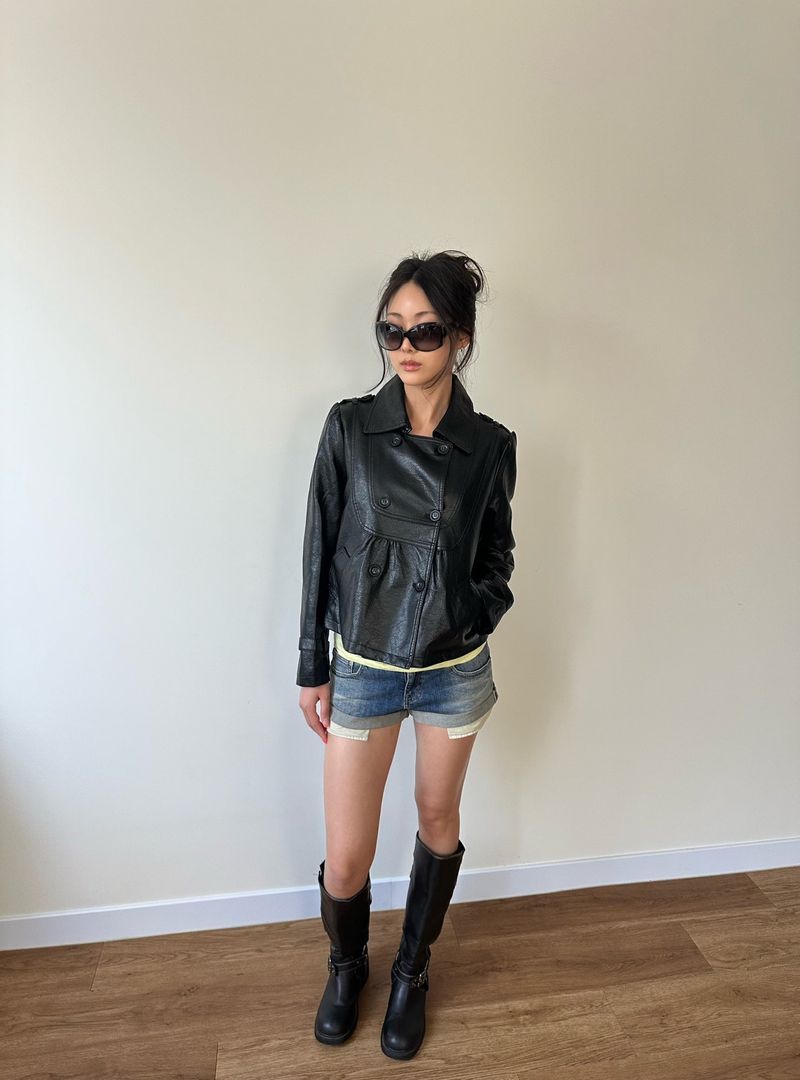 mini leather jacket