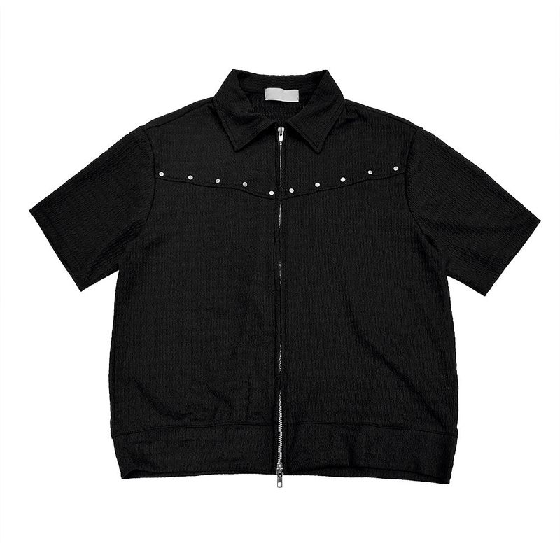 Derron Stud Half Zip-Up