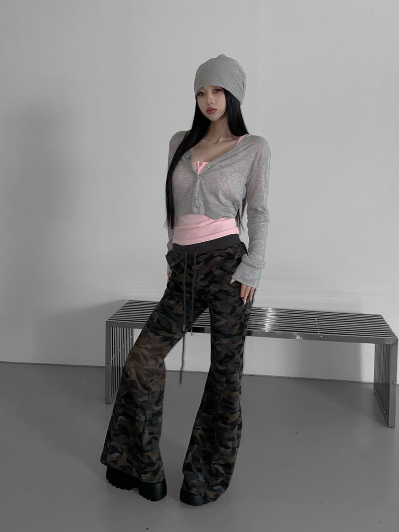 serch shirring camo bootscut pt