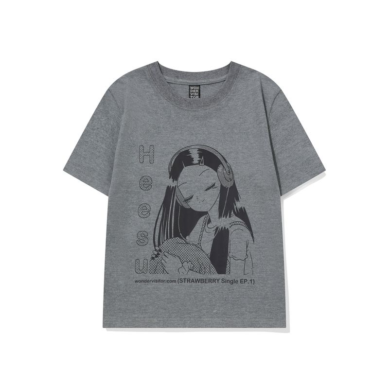 wonder visitor（ワンダービジター）の「HEESU crop T-shirt [Grey]（Tops）」
