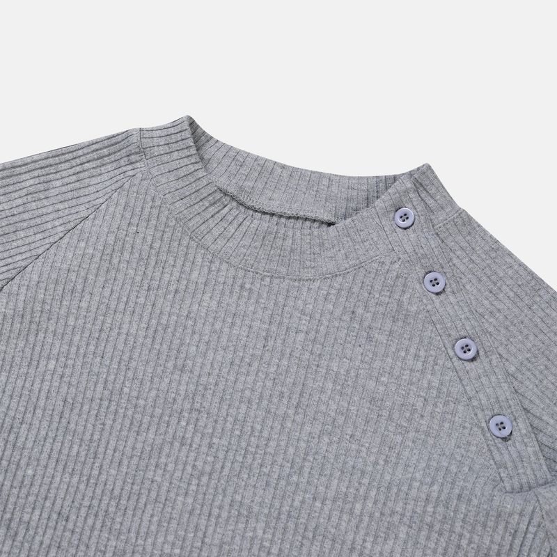 Run ribbed side muscle long sleeve tee