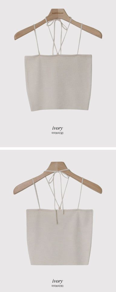 JN Halter Strap Knit Sleeveless (5color)