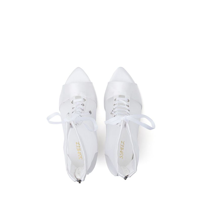 Satin See-Through Open Toe Heel(White)