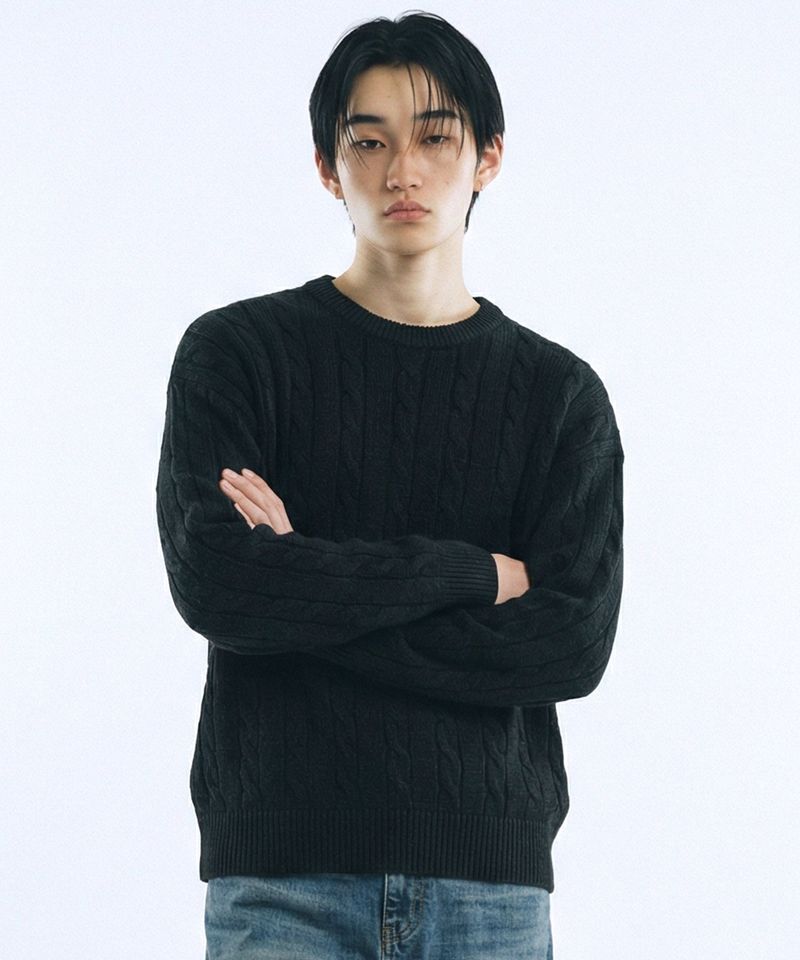 Usual Round Cable Knit - 5COLOR