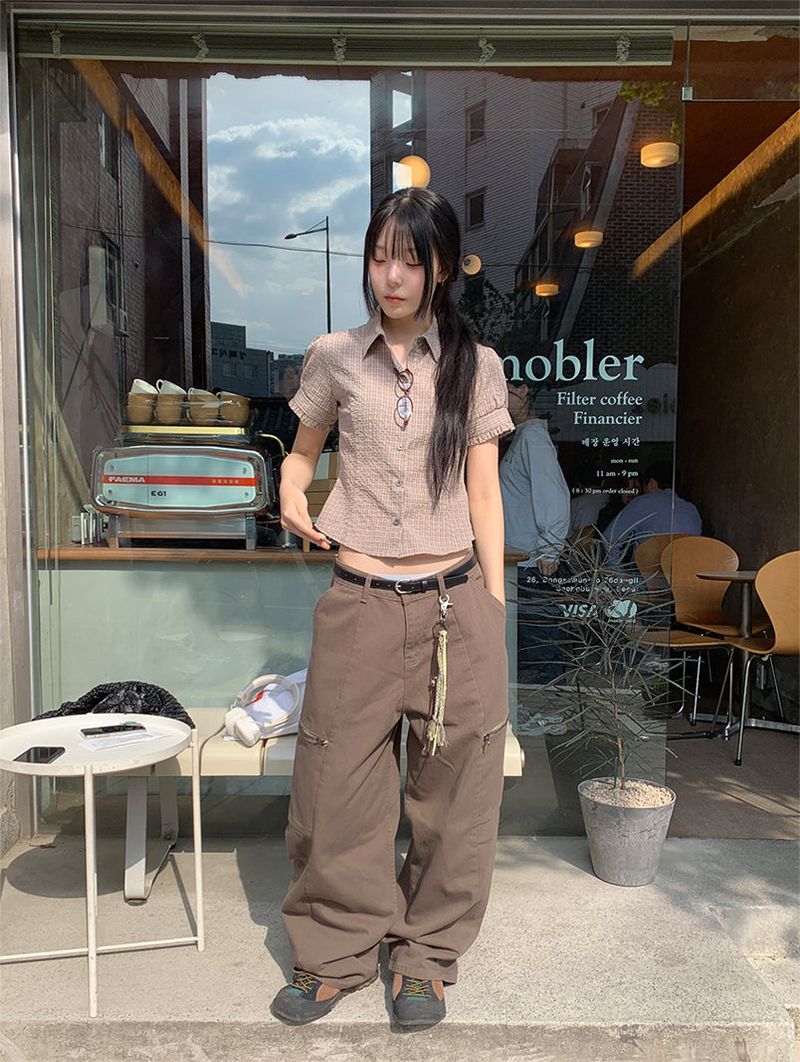 ZIPPER WIDE TROUSER PANTS (3C)