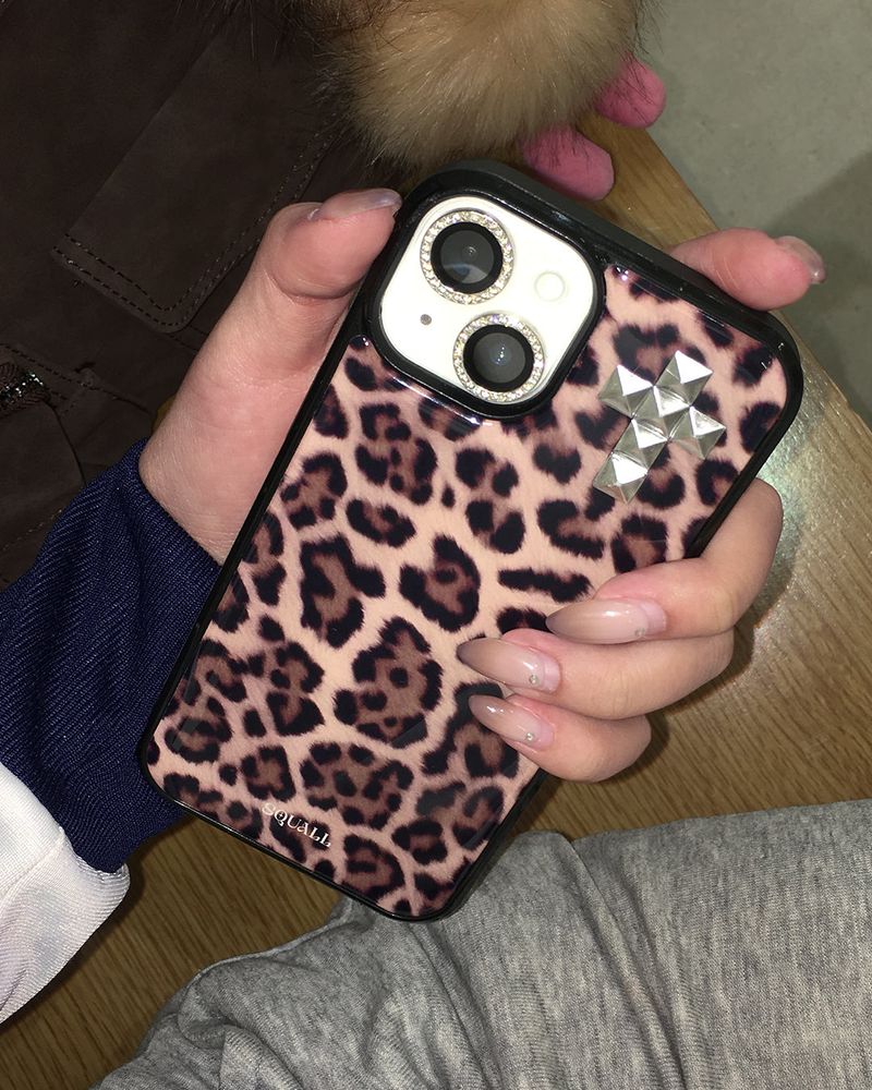 [MADE] LEOPARD STUD phone case_Brown