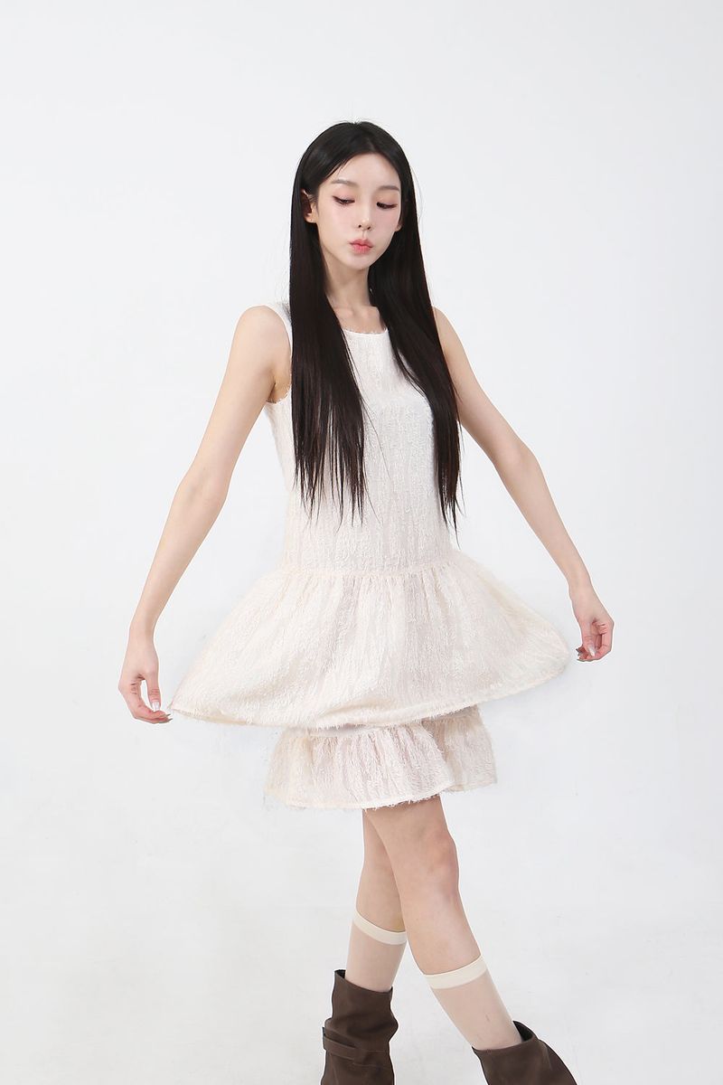 cattline（カトリーヌ）の「Double Frill Sleeveless Onepiece_cream（Dresses）」