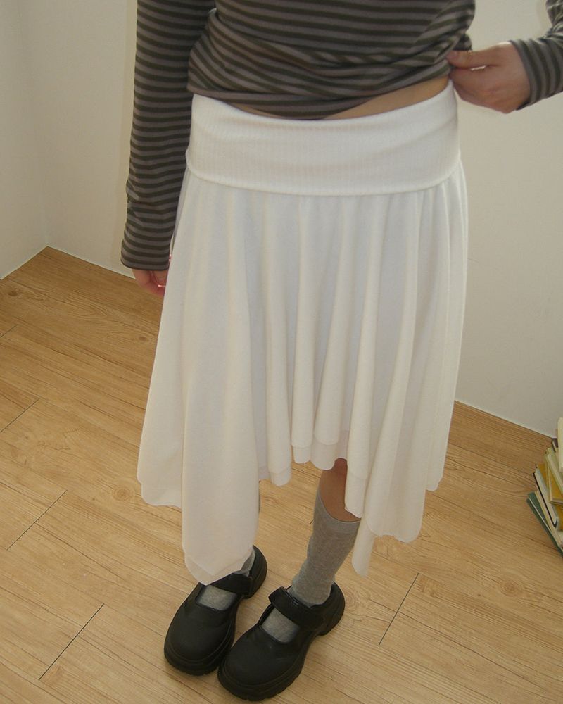 Slut lipped unbalanced cancan midi skirt