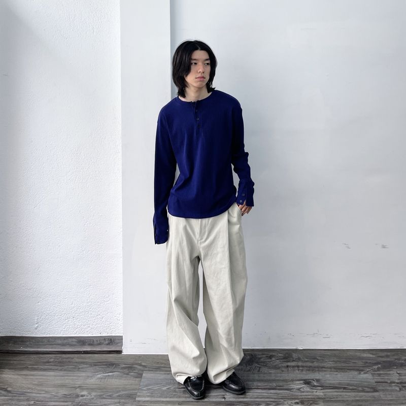 Ribbed Henley Top
