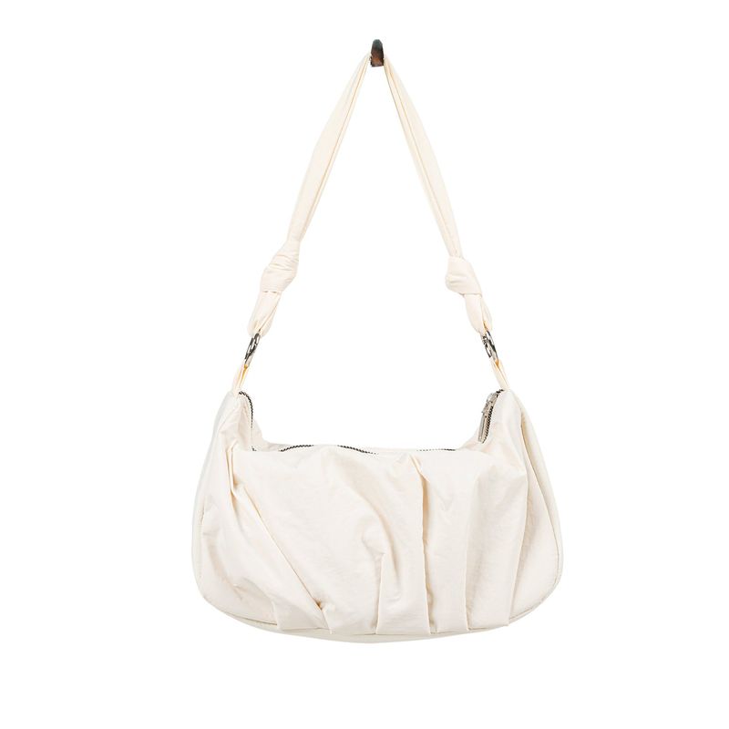 Shirring nylon shoulder bag (IVORY)