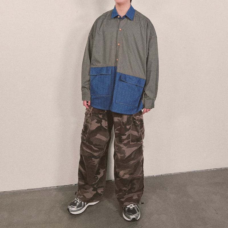 switch panel check shirt_blue