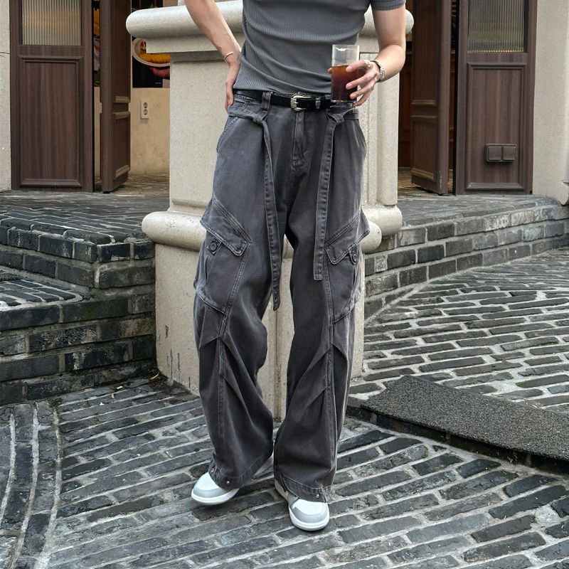 LMN Maison Belted Pintuck Cargo Pants (3 colors)