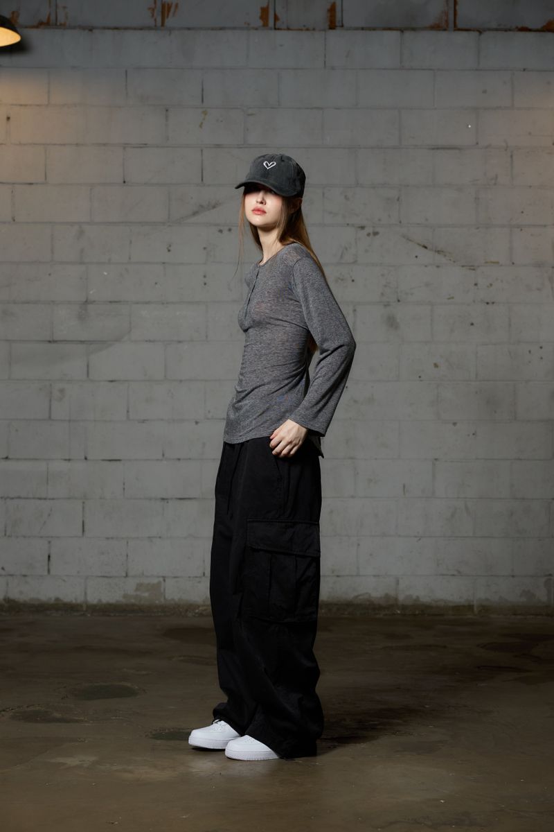 FAIRY WOOL LONG SLEEVE / CHARCOAL