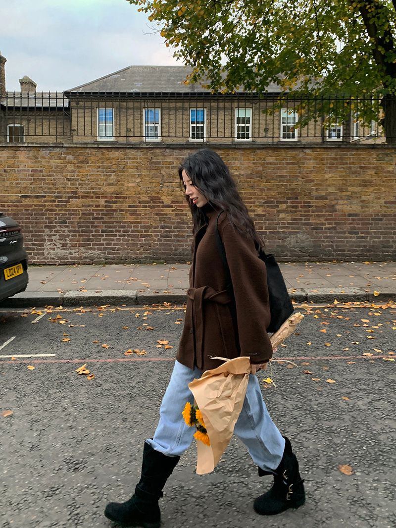 [MADE] reelfi high neck wool bouquet handmade coat