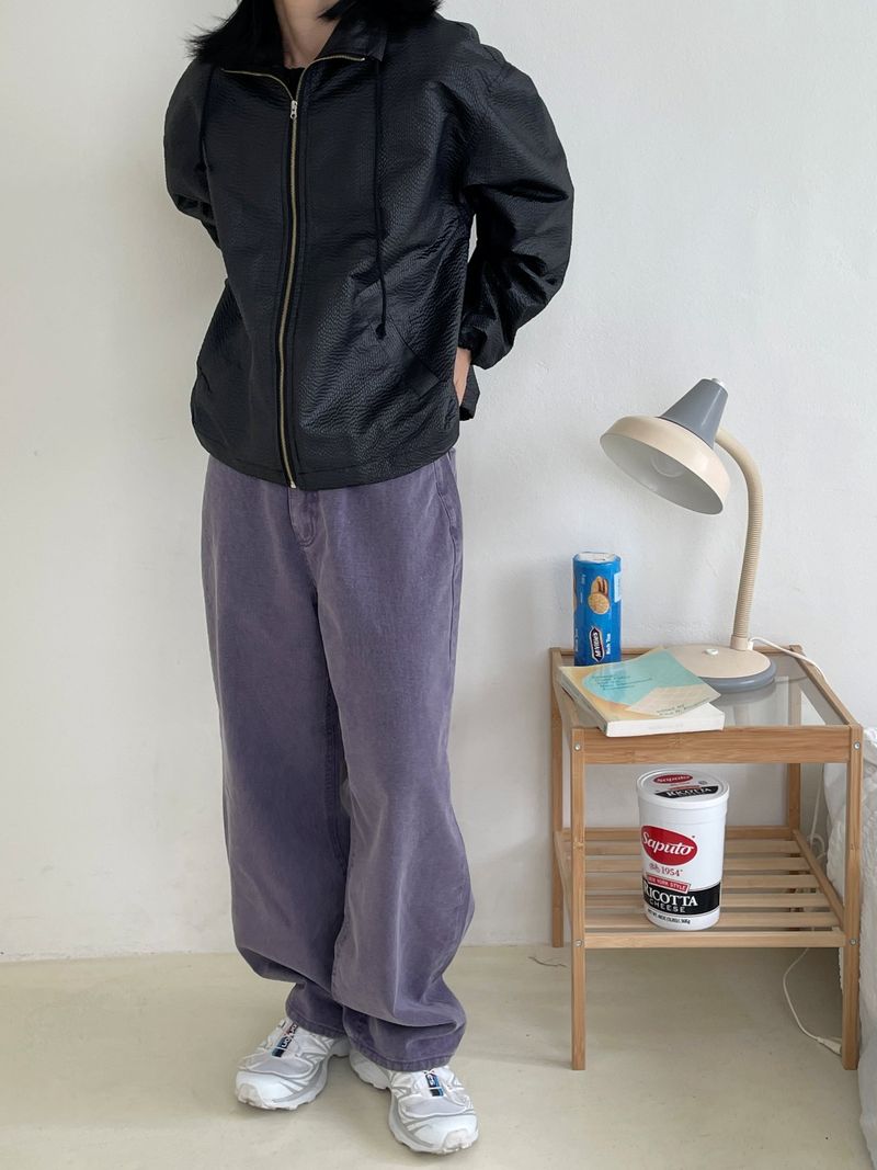 Lucid washing wide pants 