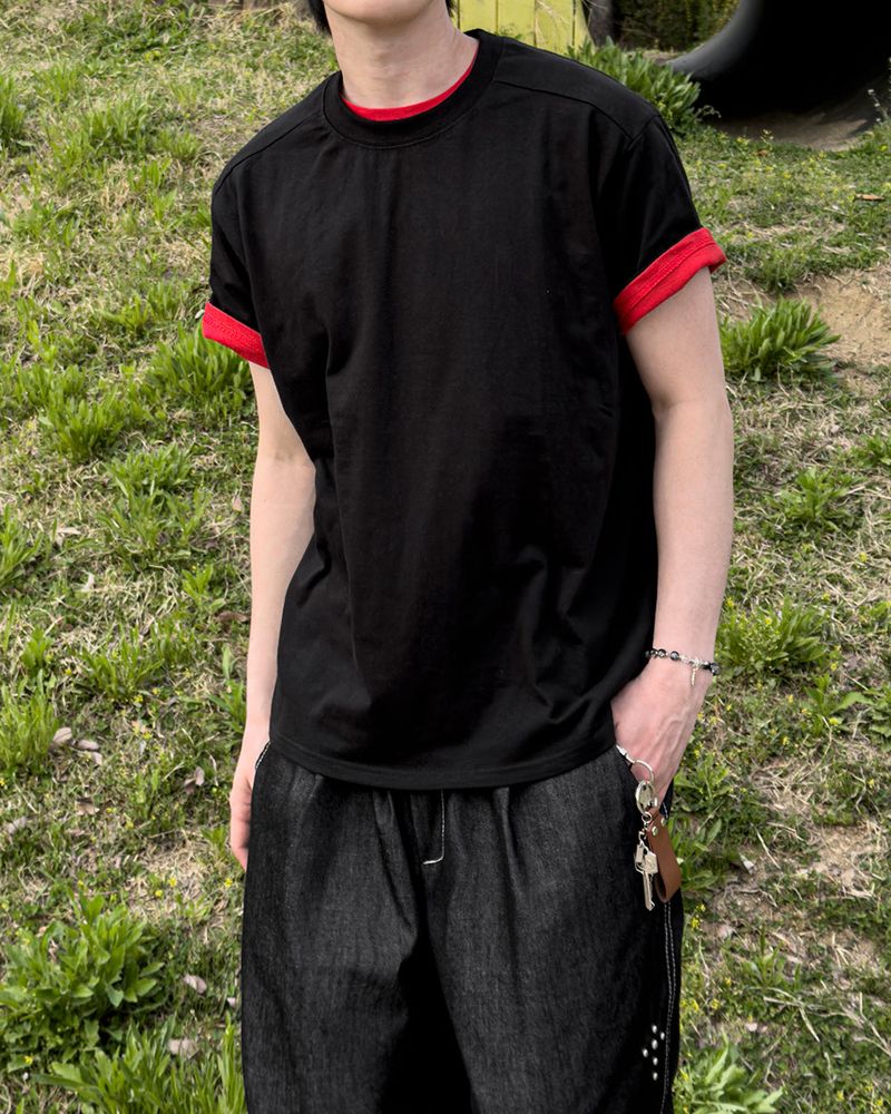 Nick Line Layered Short Sleeve T-Shirt