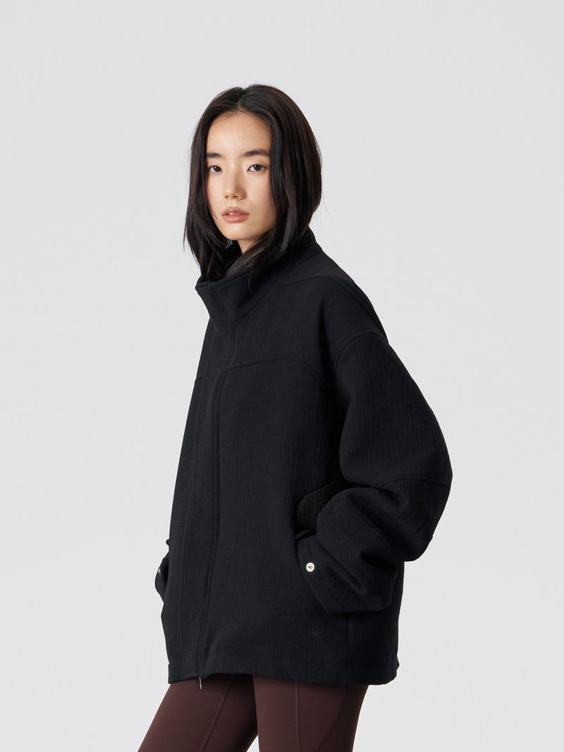 FMACM Wool-Blend Tweed Rectangular Pocket Jacket