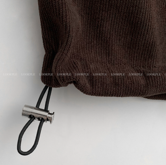 [In-house production]  First Corduroy Cargo String Wide Pants