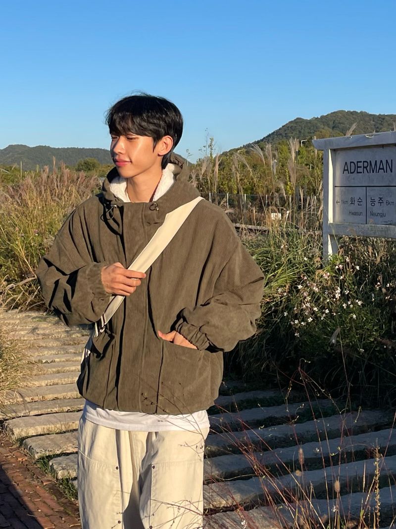 Moss Corduroy Hooded Jacket (3 Colors)