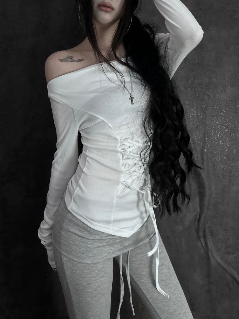 basic corset off-shoulder T (2color)