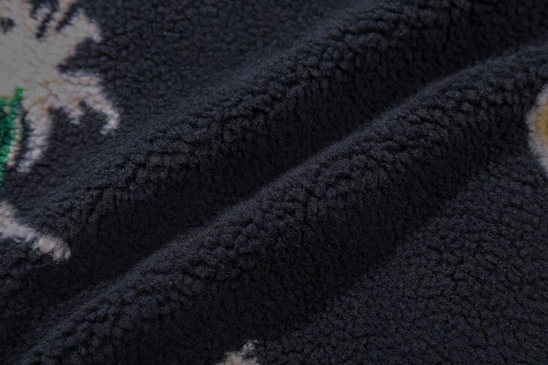 WILD FLOWER FLEECE JACKET_NAVY