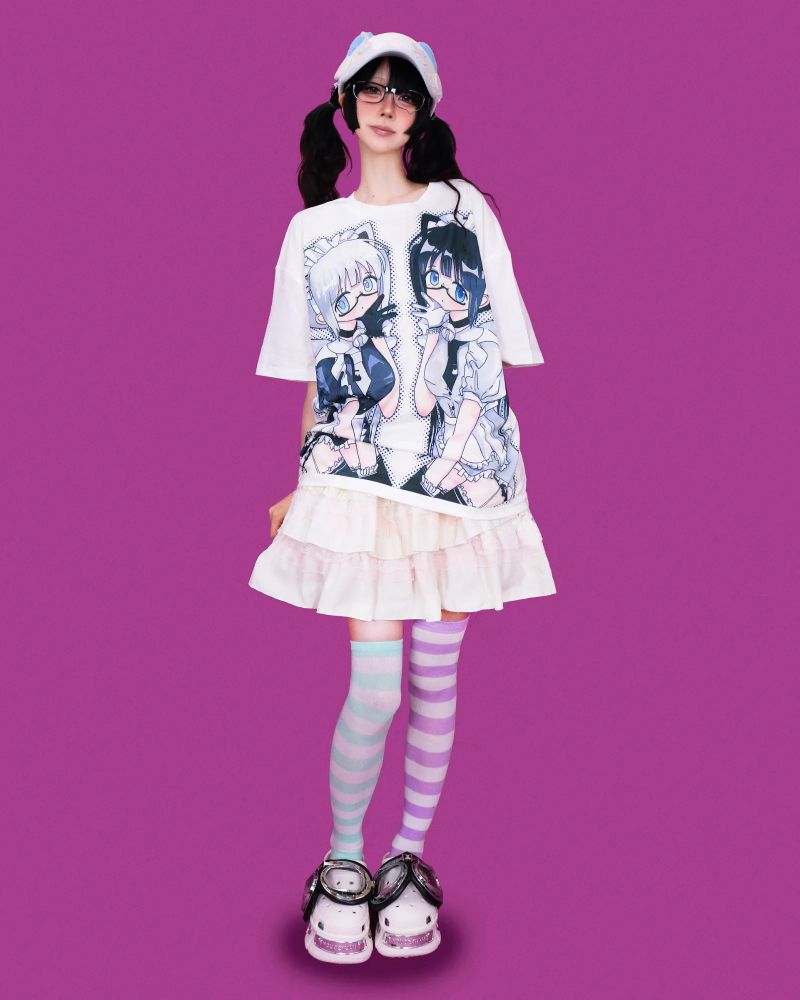 kiki striped knee socks (6color) - white