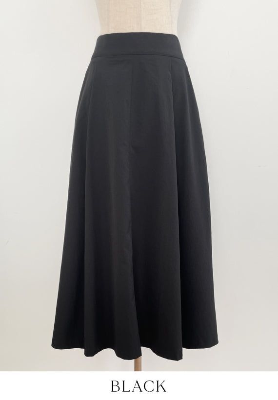 Even Banding Flare Long Skirt